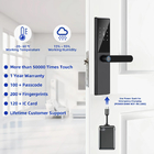 อลูมิเนียมสลอย Smart Home TTlock Keyless Digital Door Lock ล็อคประตูบิโอเมทริกนิ้วมือล็อคประตู