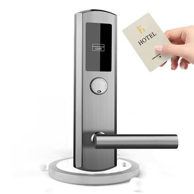SUS304 ระบบล็อคโรงแรมอัจฉริยะ RFID ที่จับประตูคีย์การ์ดอิเล็กทรอนิกส์