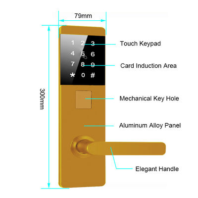 อลูมิเนียมสกัด TTlock Password อิเล็กทรอนิกส์สมาชิกล็อคประตูสําหรับอพาร์ทเมนต์