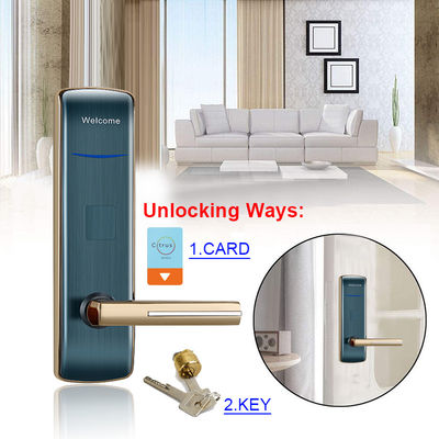 3 สี optional keyless โรงแรม Smart Door Lock พร้อมการ์ดสวิป