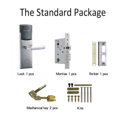 ANSI Standard Mortise Key Card โรงแรมล็อคประตูสมาร์ท พร้อมโปรแกรม PC ฟรี