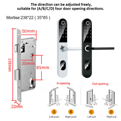 Silm Body Aluminium Alloy Smart Biometric Fingerprint Lock for Home