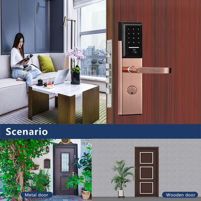 สแตนเลส 6068 Mortise TTlock แอพควบคุมล็อคประตูด้วยคีย์พาดสมาร์ท