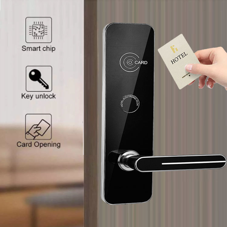 สีดํา RFID คีย์การ์ด โรงแรมสมาชิกล็อคประตู พร้อมโปรแกรมบริหารโรงแรมฟรี