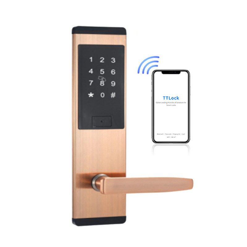 Wifi Tuya TTlock App รหัสผ่านล็อคประตูล็อคประตูอิเล็กทรอนิกส์อัจฉริยะสำหรับประตู 38-48 มม