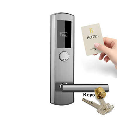 SUS304 ระบบล็อคโรงแรมอัจฉริยะ RFID ที่จับประตูคีย์การ์ดอิเล็กทรอนิกส์